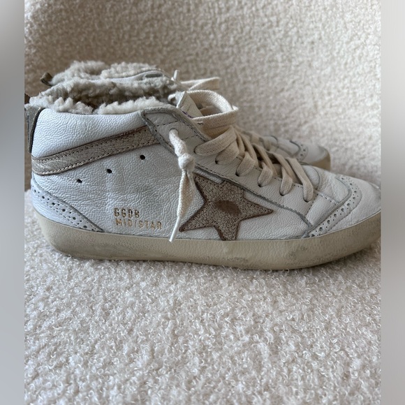 GG GOLDEN GOOSE mid star classic shearling white beige size 37 pre owned - Picture 3 of 16